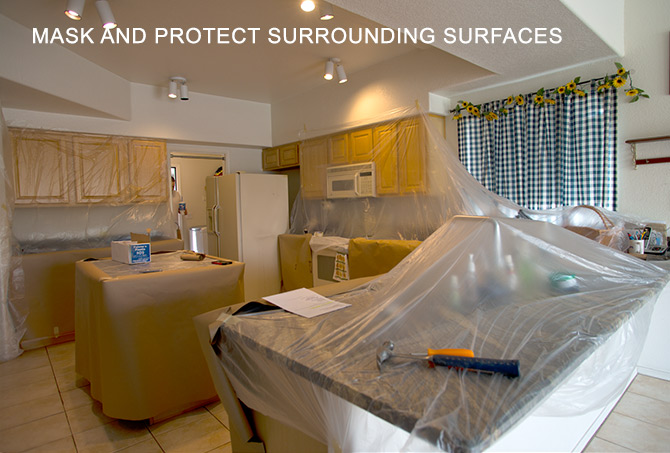 Tile Installation Masking and Protecting