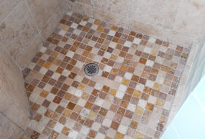 Travertine Shower Pan After